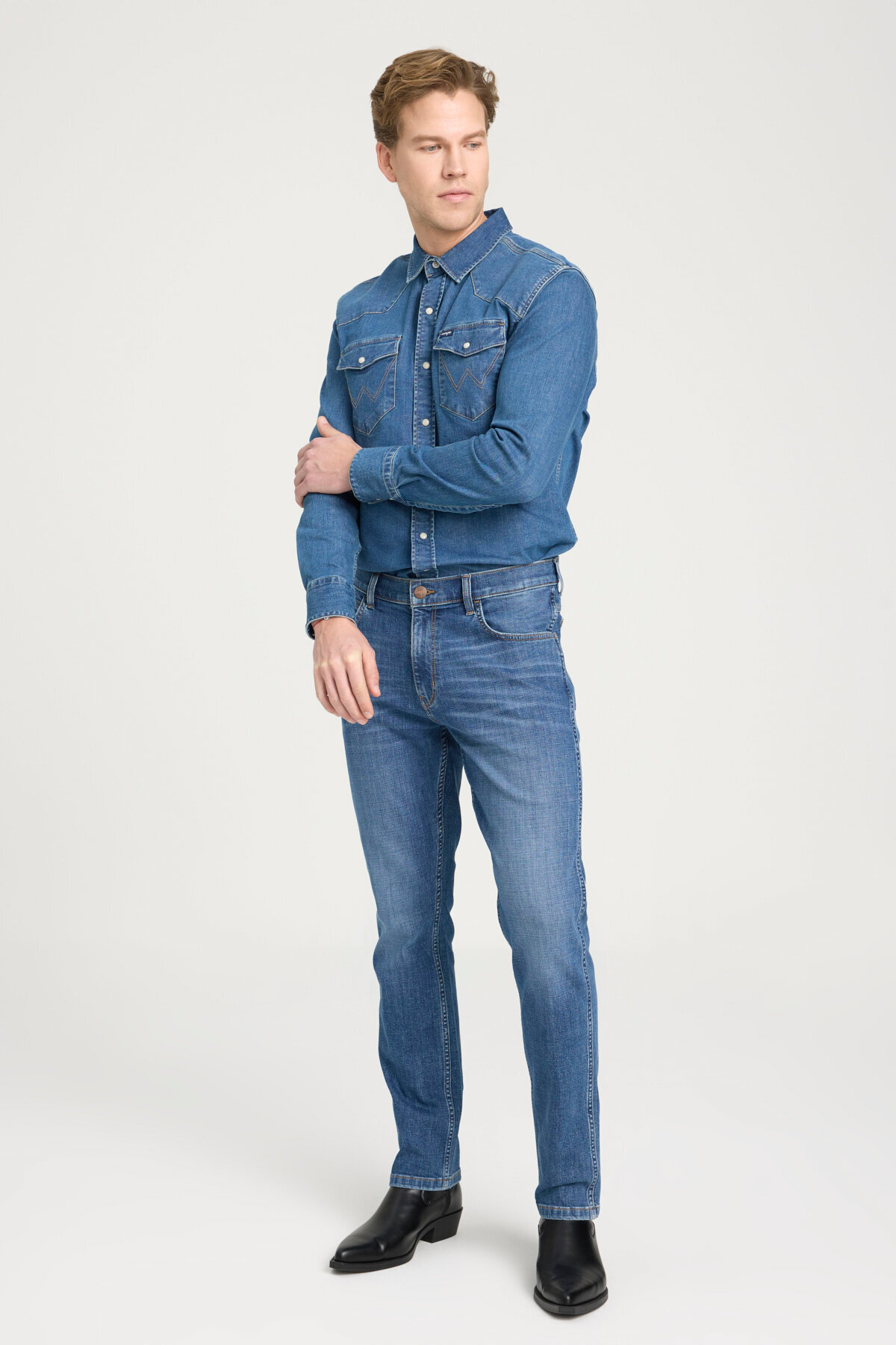 Wrangler Texas Slim Erkek Kot Pantolon W12S084W83