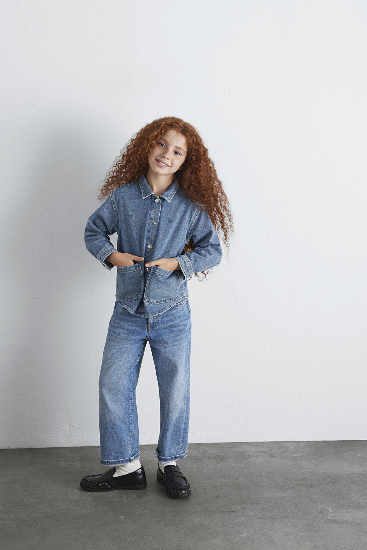 Mavi Kız Çocuk Kot Gömlek M7210002-90880