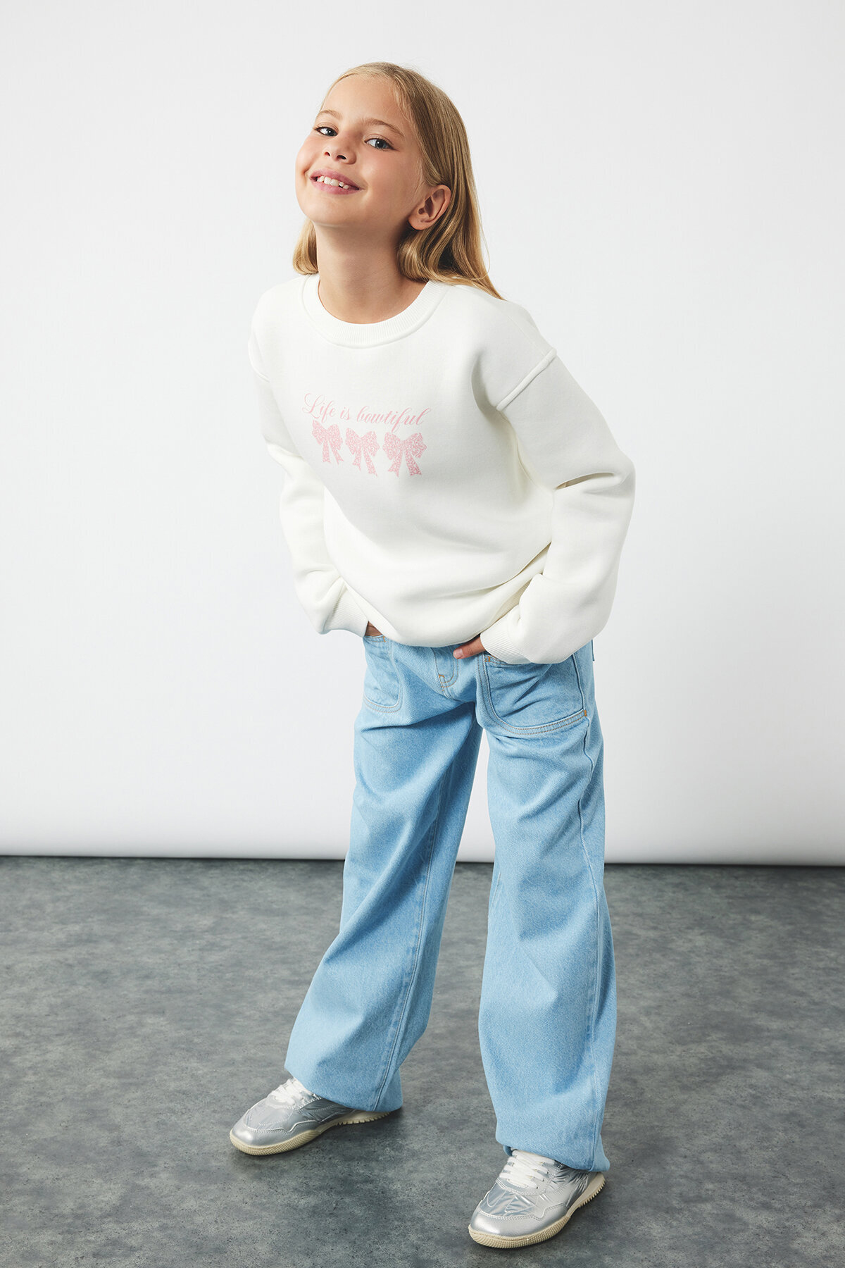 Koton Kız Çocuk Kot Pantolon 6WKG40027AD