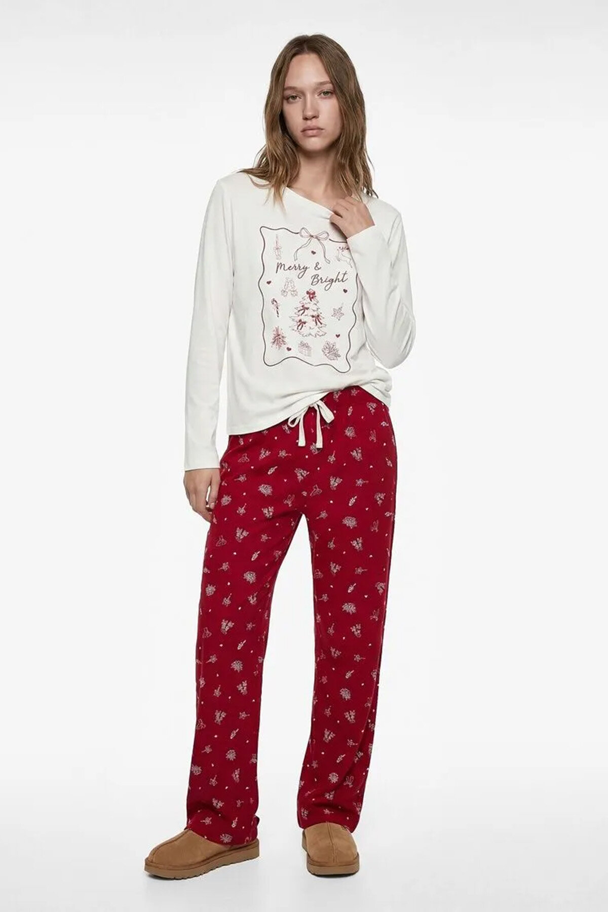 Koton Kadın Pijama Takımı 6WLK40179MK.KRMZ