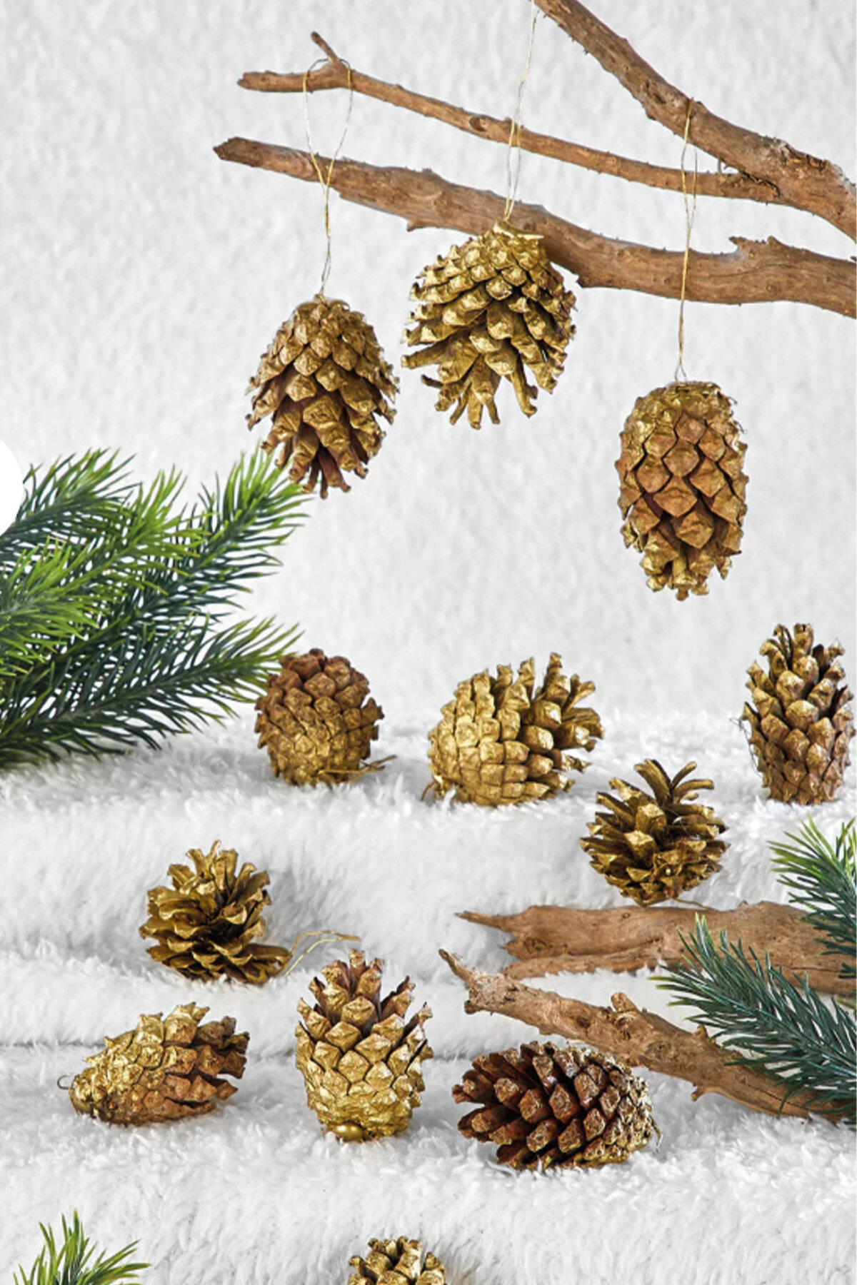 Mistique Home 4 cm 12'li Çam Kozalağı Süsü Gold