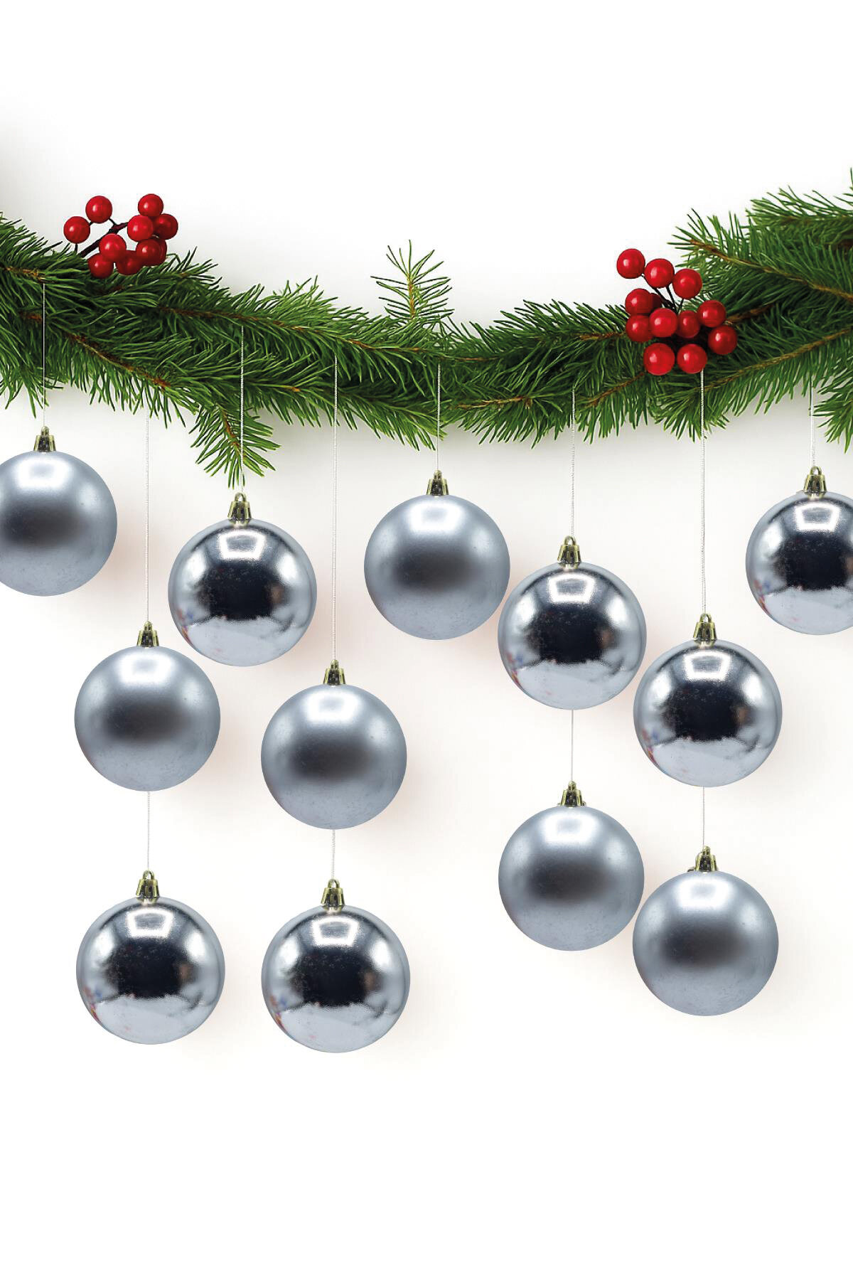 Mistique Home Cici Top Süs 6 cm Gümüş 12'li