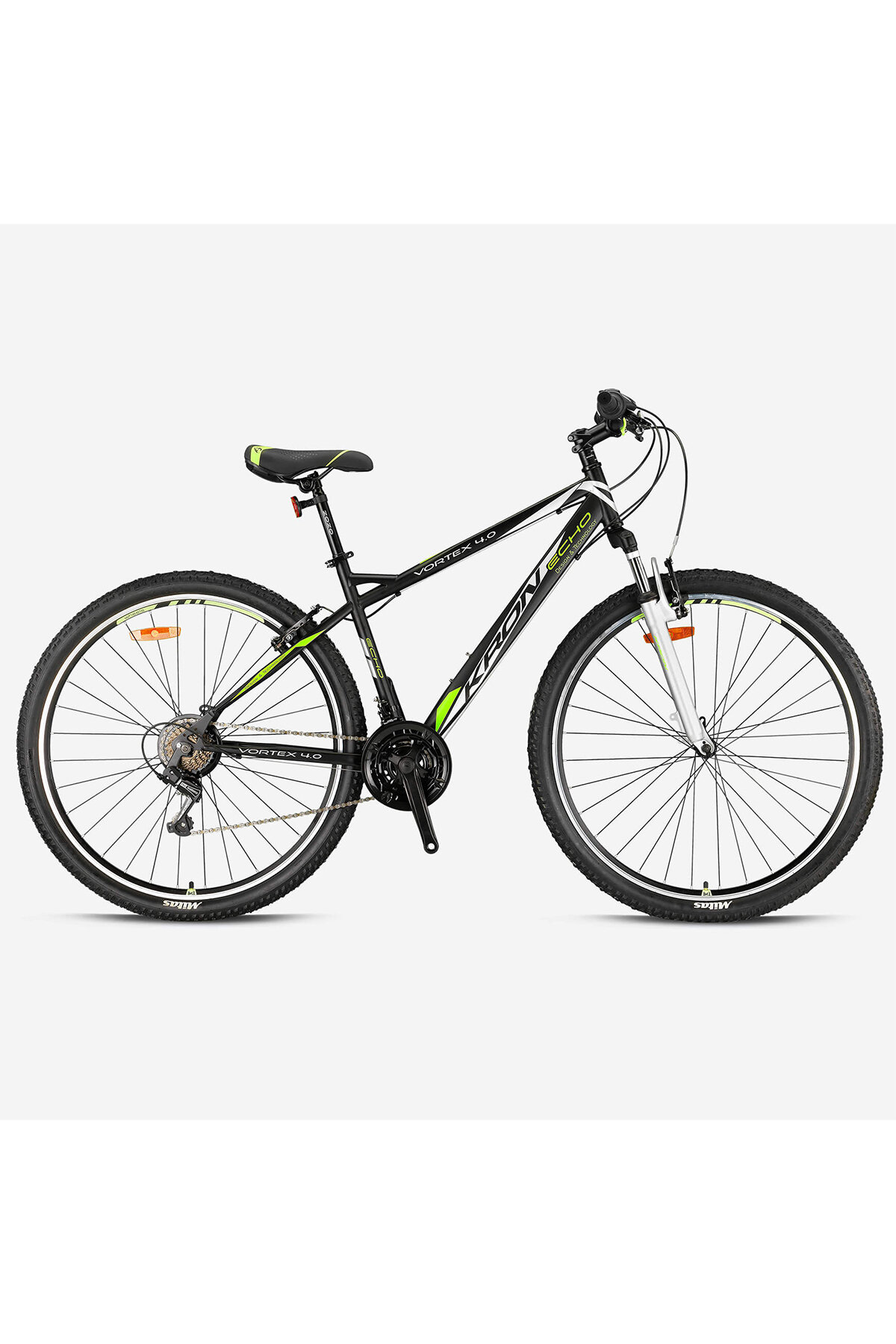 Kron Bisiklet VORTEX 4.0 - 29J MTB - 18' - 21 Vites - V.B. - Mat Siyah-Neon Sarı/Gri