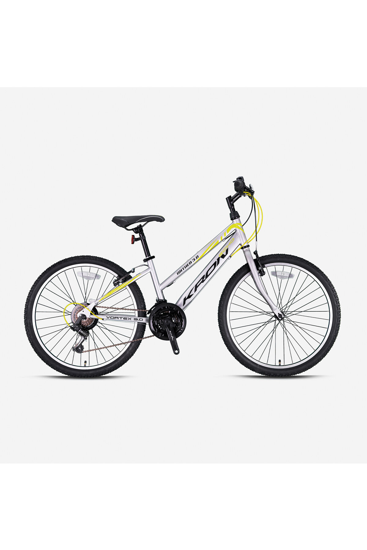Kron Bisiklet ANTHEA 3.0 - 20 Jant MTB Lady - 11' - 21 Vites - V.B. - Mat Gri-Açık Sarı/Siyah