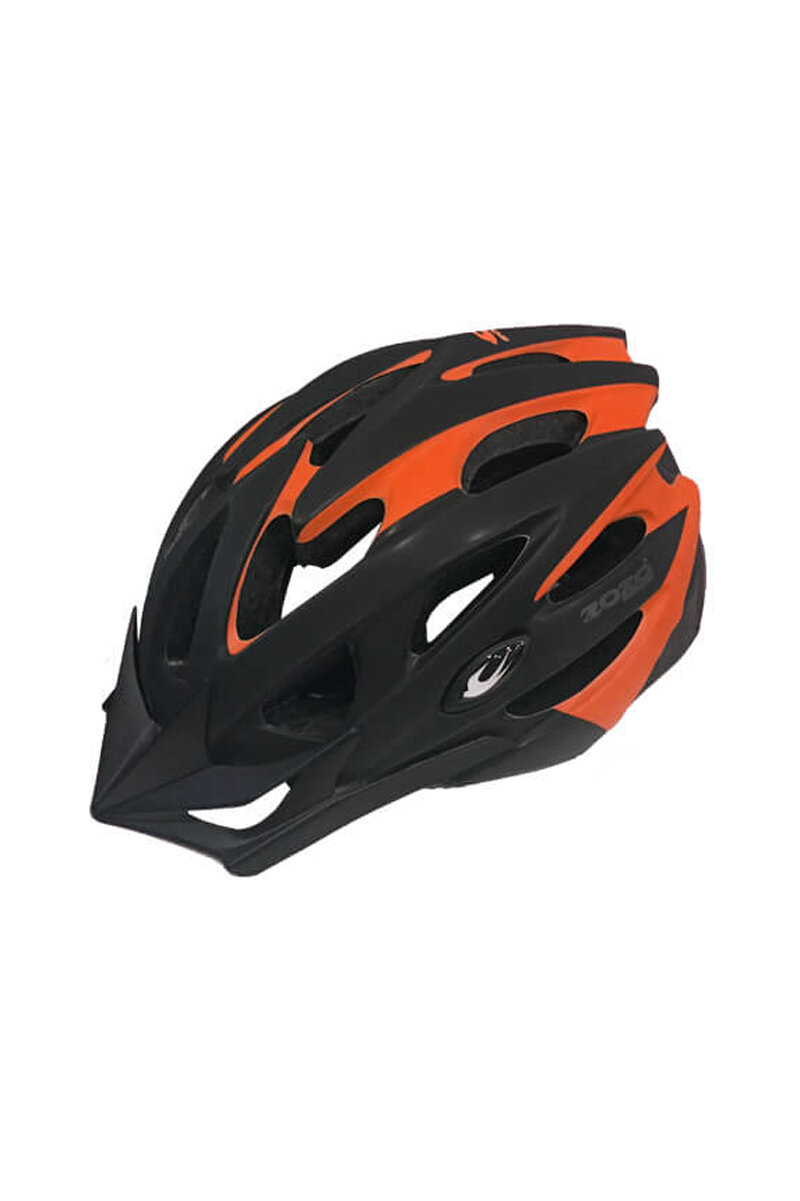 Zozo Arka Ledli Bisiklet Kaskı Siyah/Turuncu L Beden