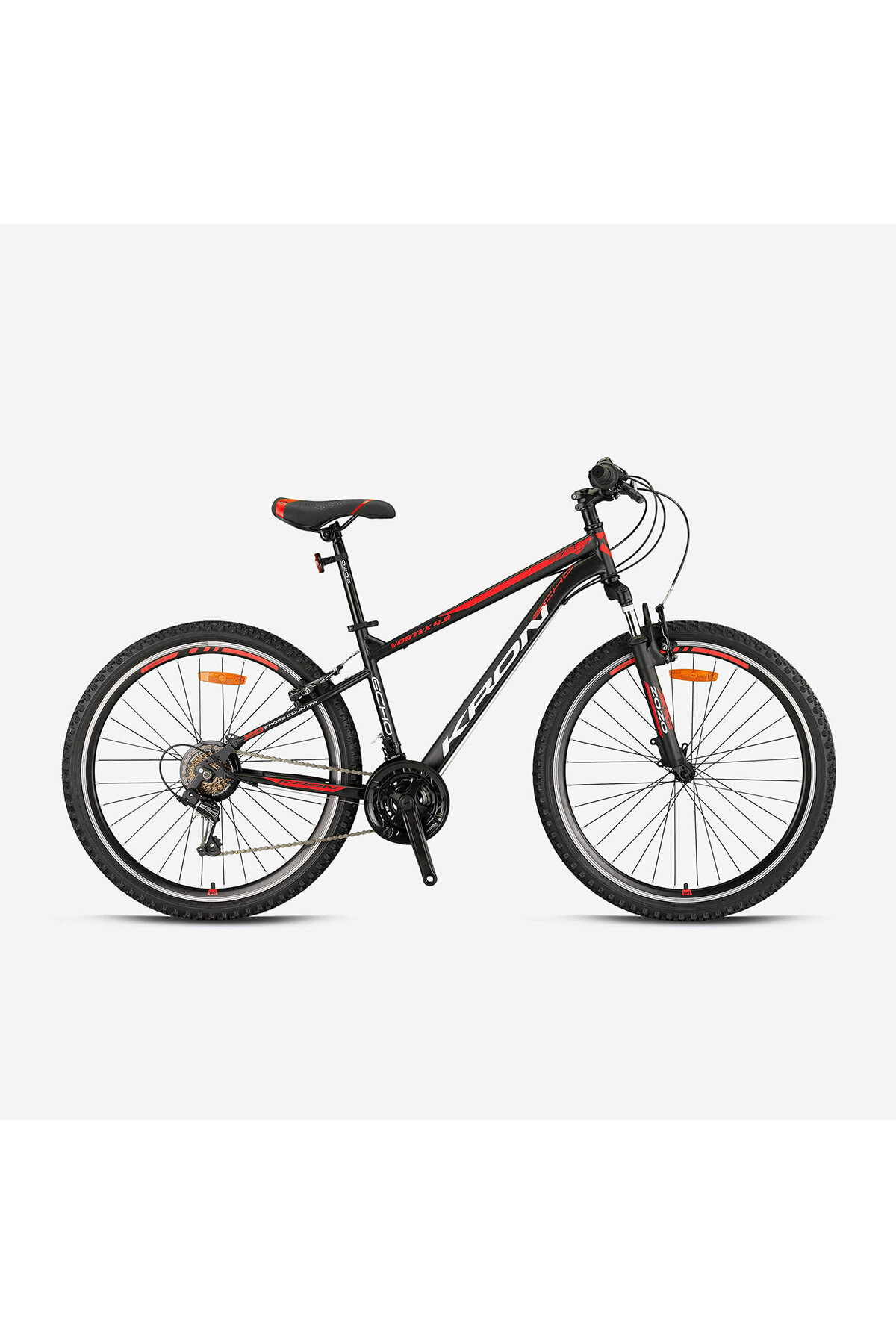 Kron Bisiklet VORTEX 4.0 - 26" MTB - 15' - 21 Vites - V.B. - Mat Siyah-Gri/Kırmızı