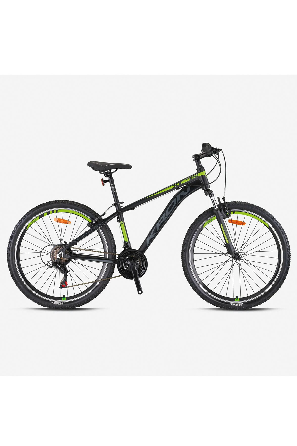 Kron Bisiklet XC 75 - 27.5" MTB - 17' - 21 Vites - V.B. - Mat Siyah-Neon Sarı/Füme