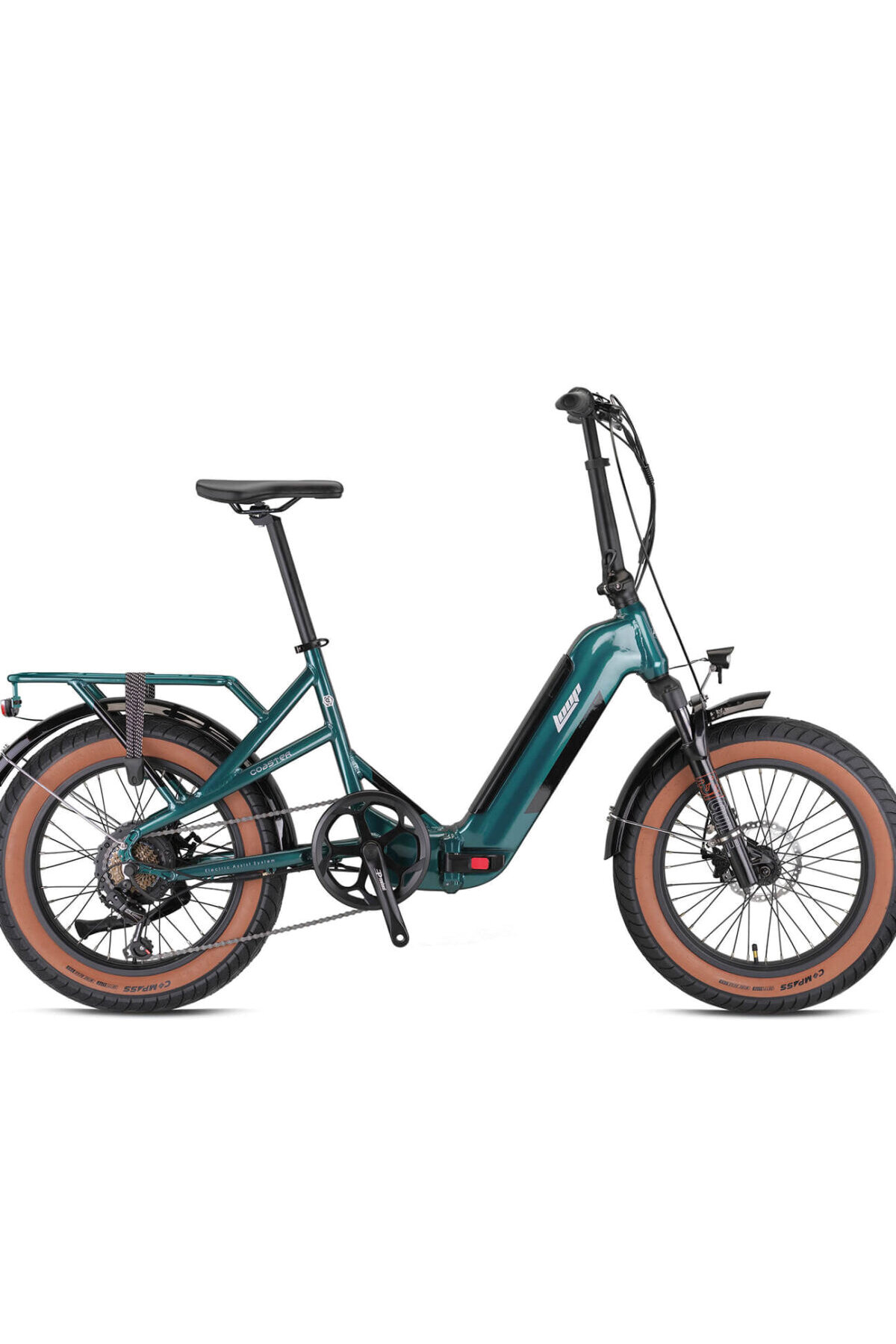 Loop Elektrikli Bisiklet COASTER - 20 Jant " - Katlanır (FAT Bike) - 7 Vites - Elektrikli - Yeşil-Gri