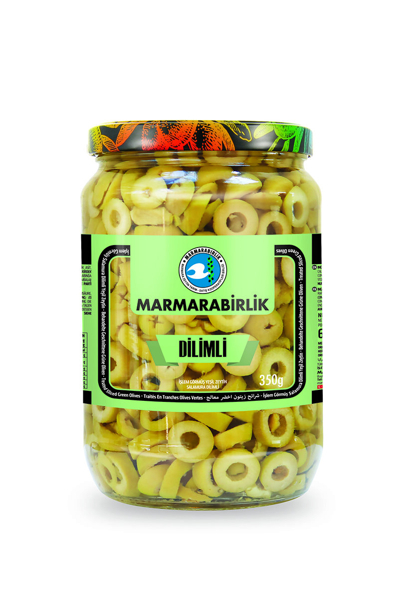 Marmarabirlik Yeşil Dilimli Zeytin 350 G Cam