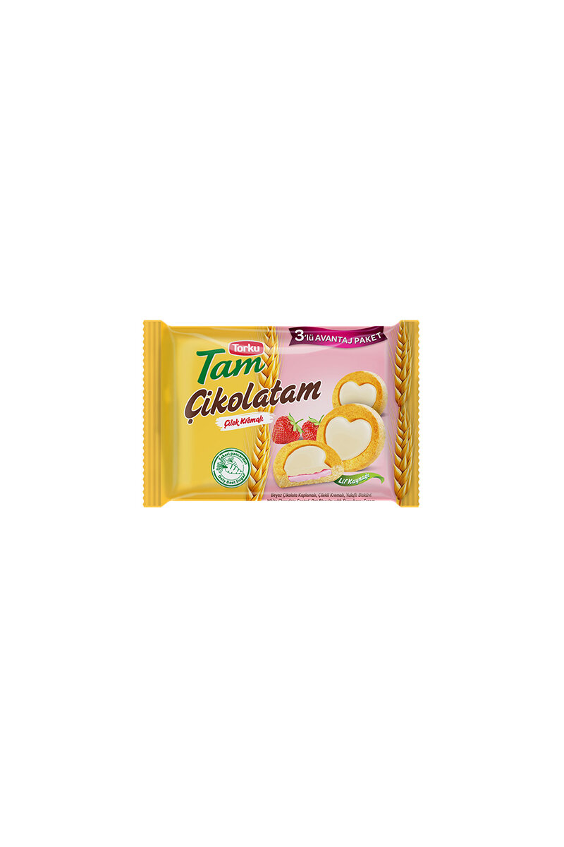 Torku Tam Çikolatam Çilekli Bisküvi 3x83 g