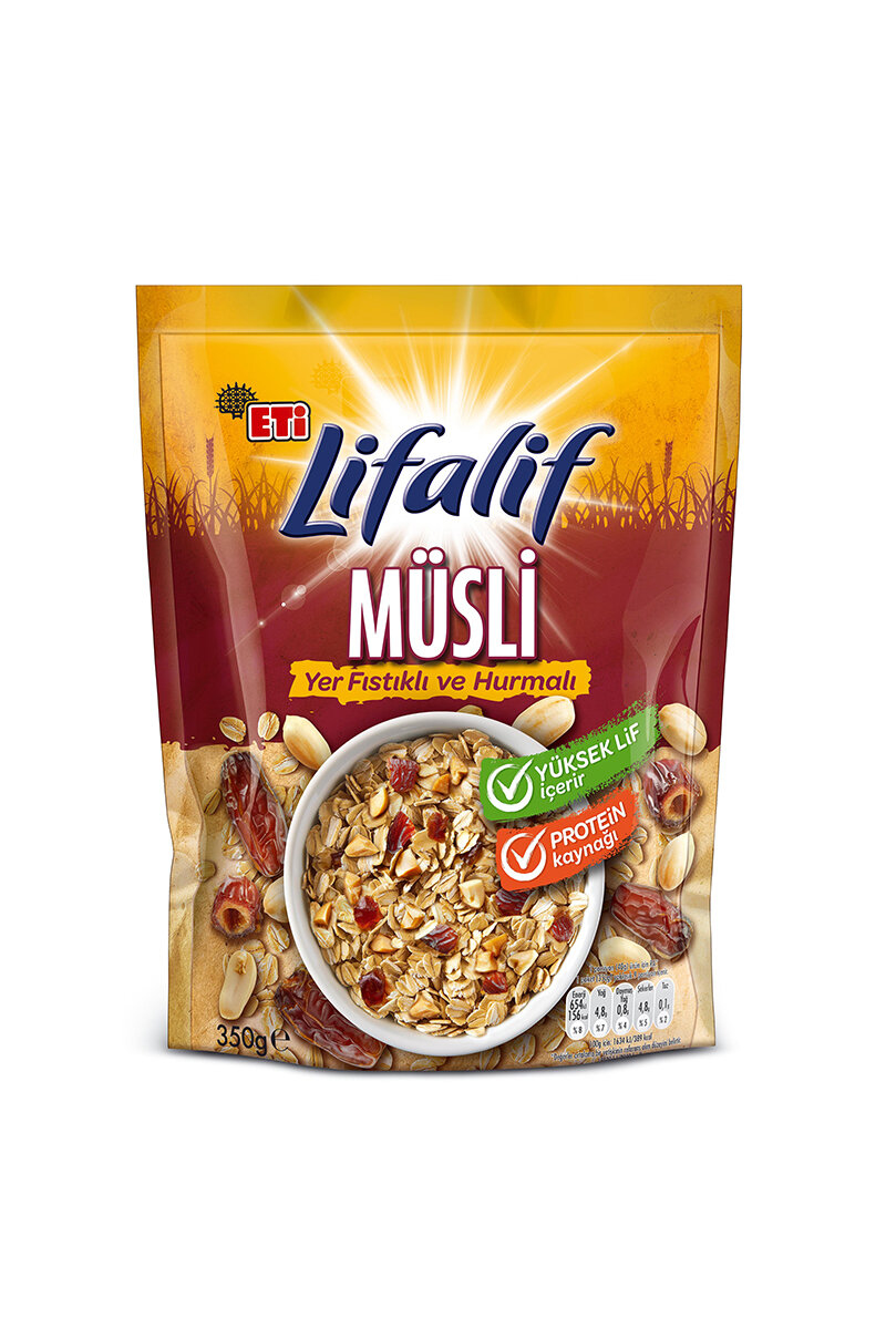 Eti Lifalif Müsli Yer Fıstıklı Hurmalı 350 G