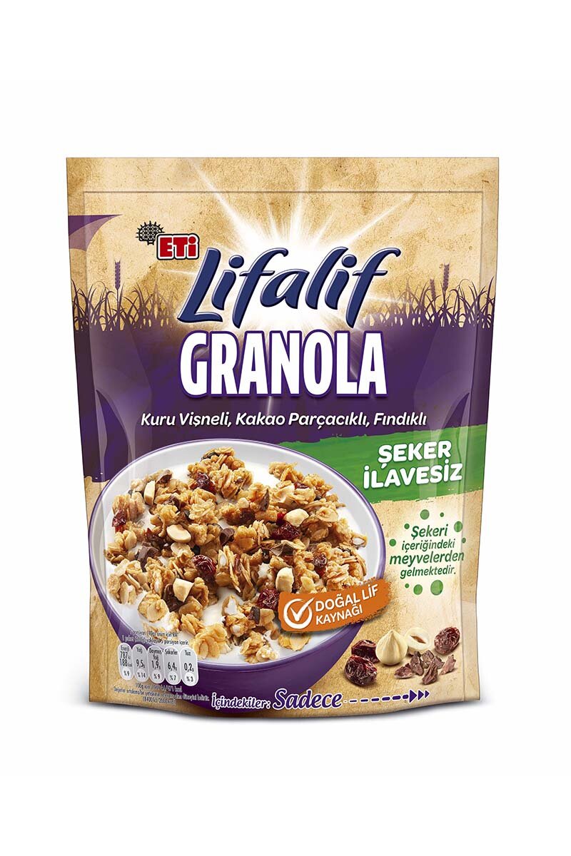 Eti Lifalif Granola Kuru Vişneli Kakao Parçacıklı Fındıklı 200 G