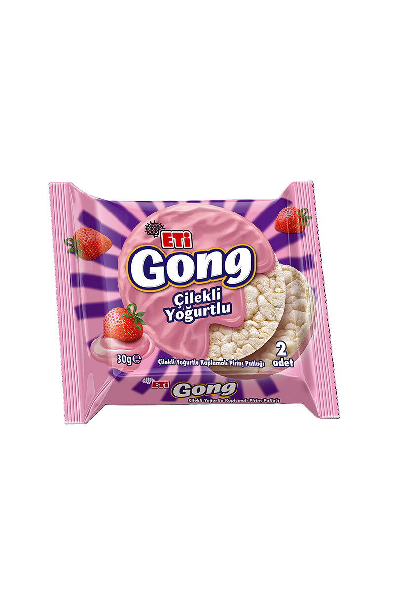 Eti Gong Çilekli Yoğurtlu Kaplamalı Pirinç Patlağı 30 g