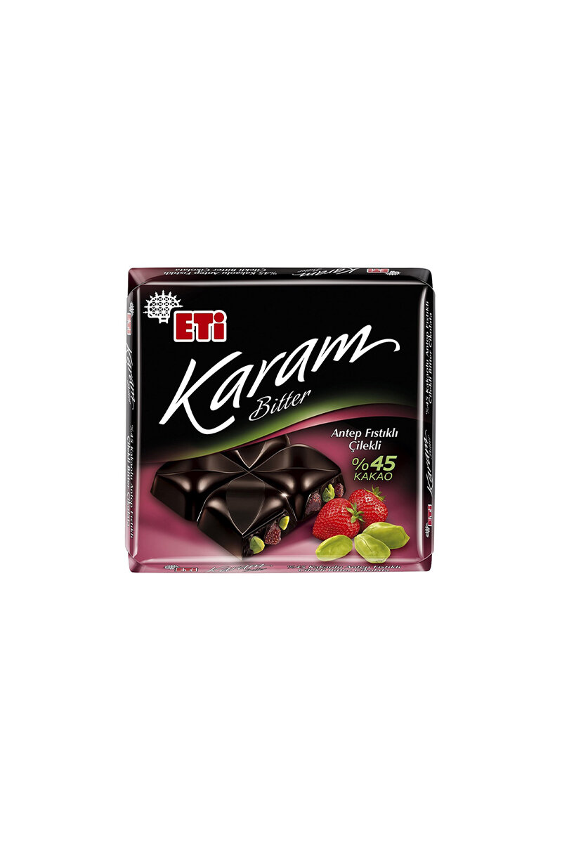 Eti Karam %45 Kakaolu Antep Fıstıklı Çilekli Çikolata 60 g