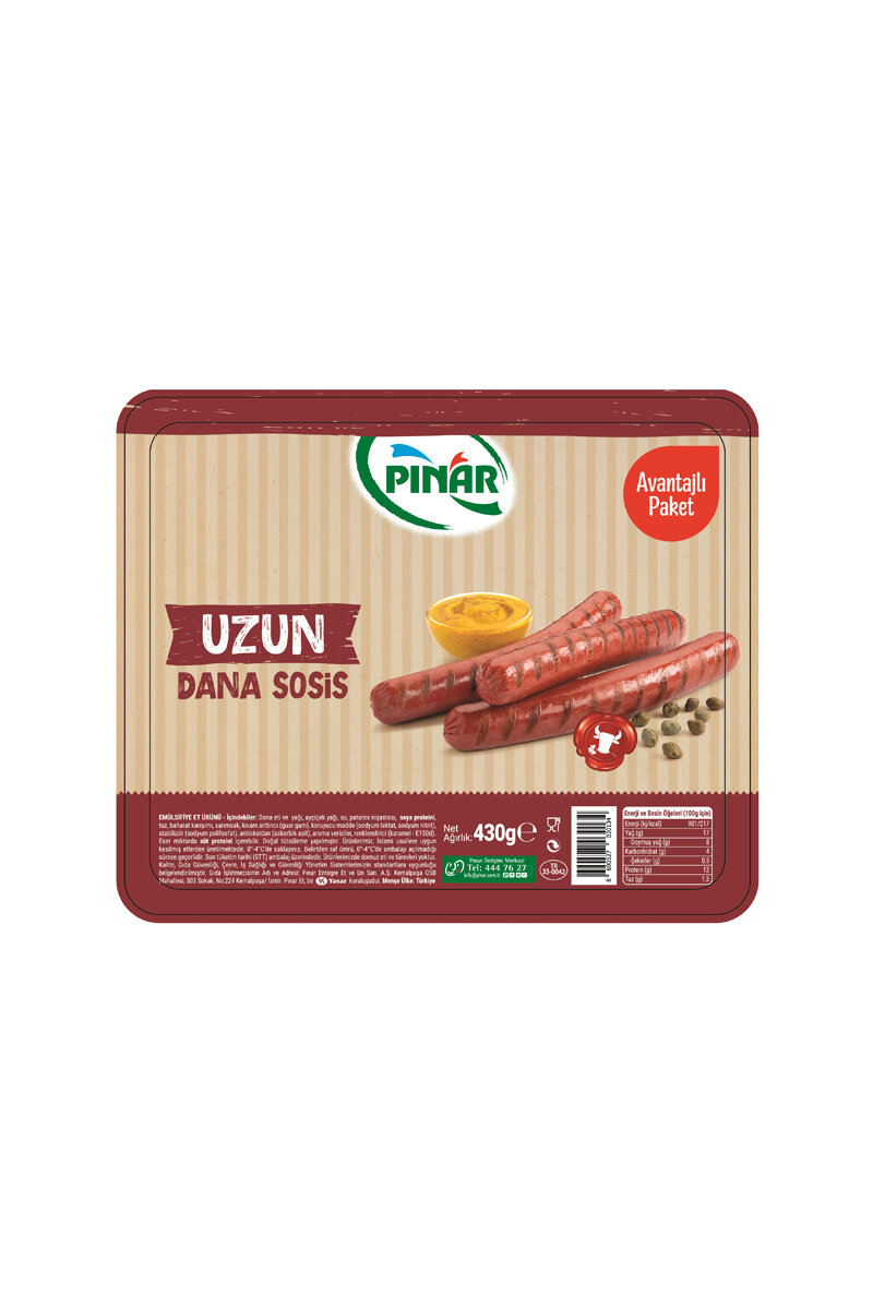 Pınar Soyulmuş Dana Sosis 430 G