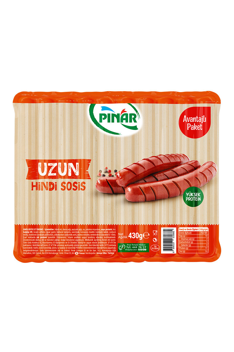 Pınar Hindi Sosis 430 G (Avantaj paket)