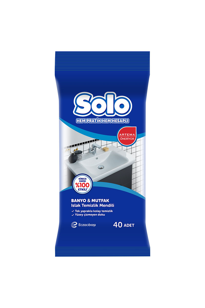 Solo Yüzey Temizlik Mendili 40'lı Banyo & Mutfak