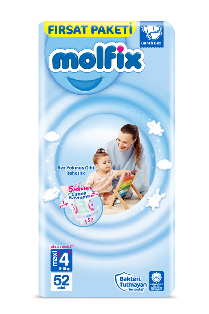 Molfix Bebek Bezi Fırsat Paketi (4+) Maxiplus 9-16 kg 52'li