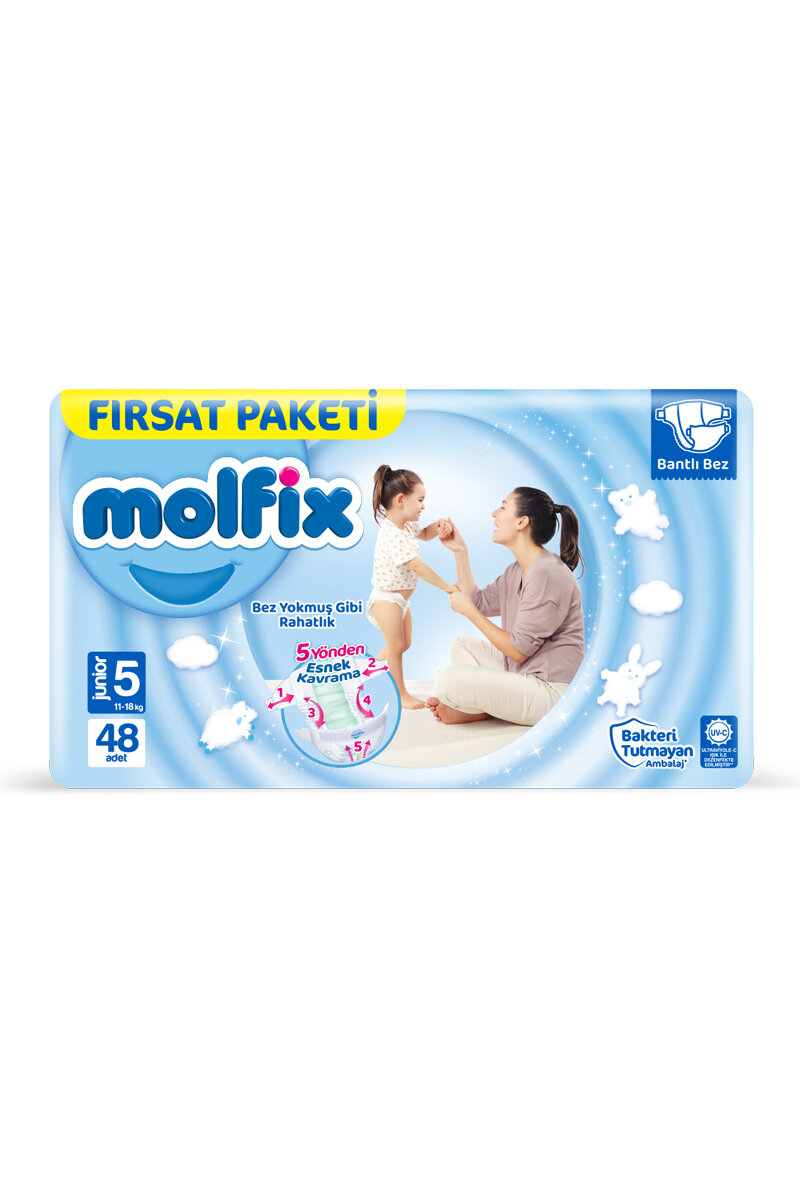 Molfix Bebek Bezi Fırsat Paketi (5) Junior 11-18 kg 48'li