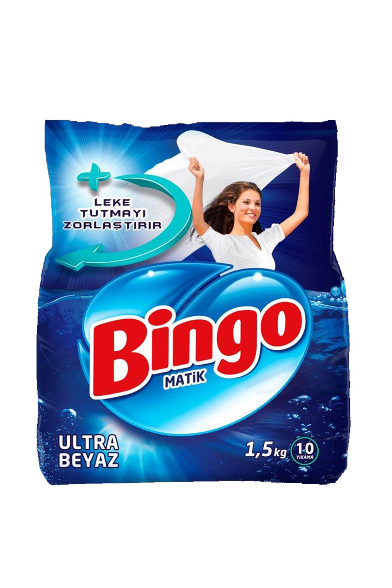 Bingo Çamaşır Deterjanı 1,5 kg Ultra Beyaz