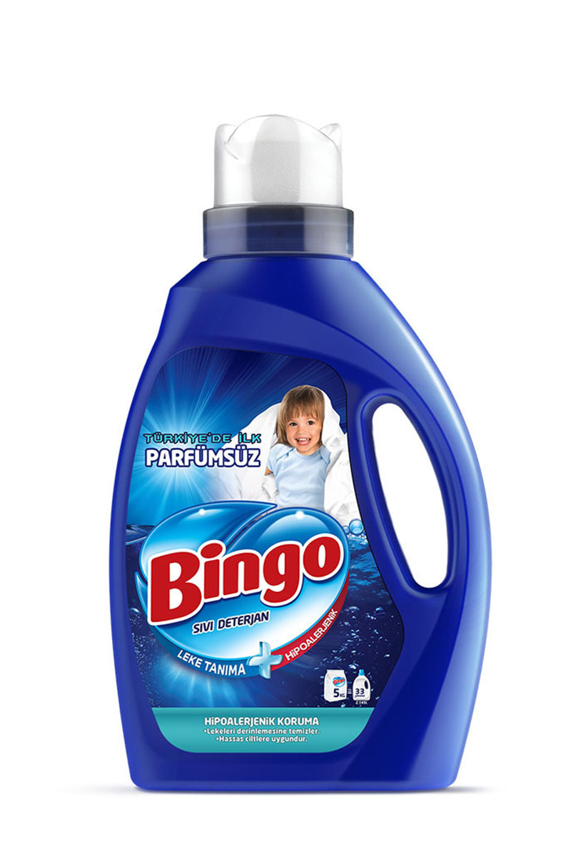 Bingo Sıvı Çamaşır Deterjanı Parfümsüz Beyazlar ve Renkliler 33 Yıkama 2145 ml