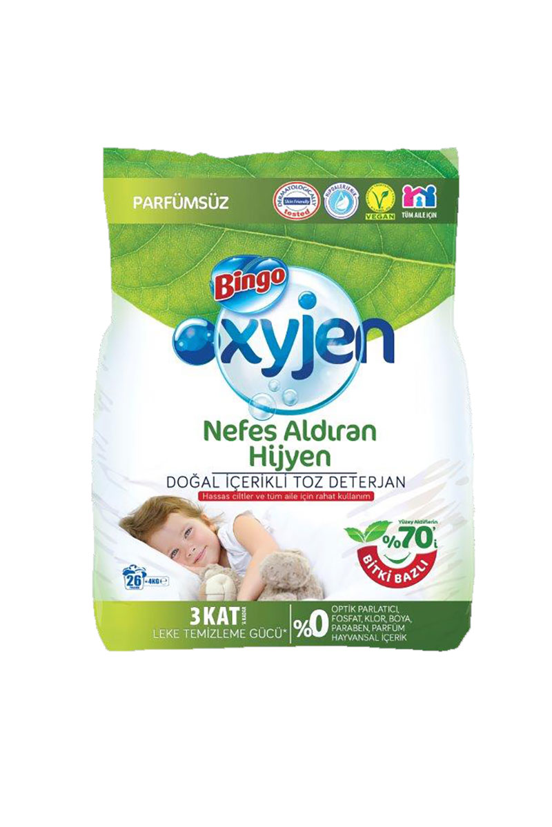 Bingo Oxyjen Doğal 4 kg Toz Deterjan