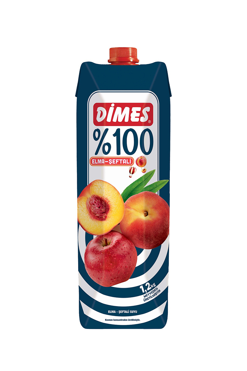 Dimes Meyve Suyu Premium Elma - Şeftali 1 l