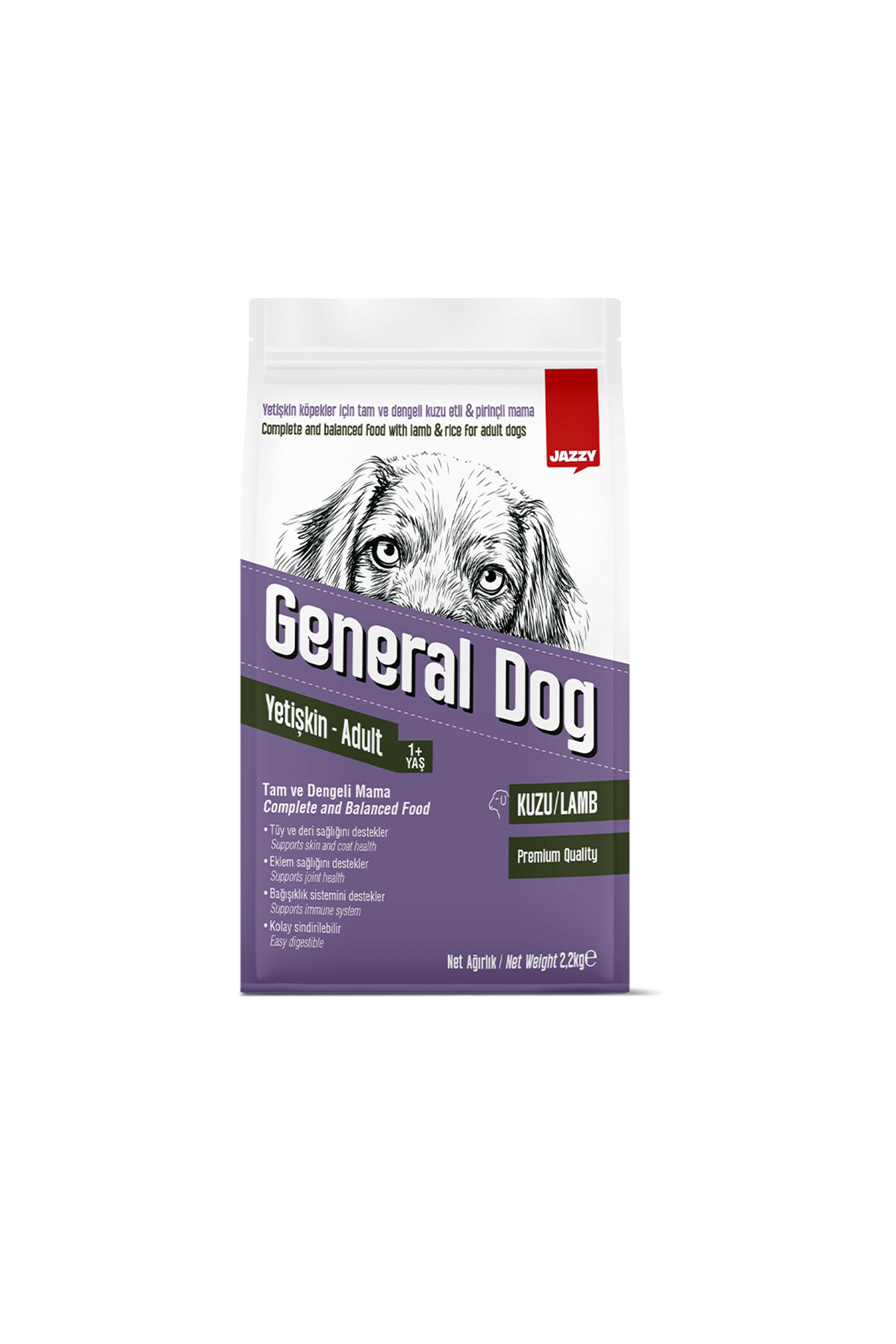 Jazzy General Dog Yetişkin Köpek Maması Kuzulu 2.2 Kg