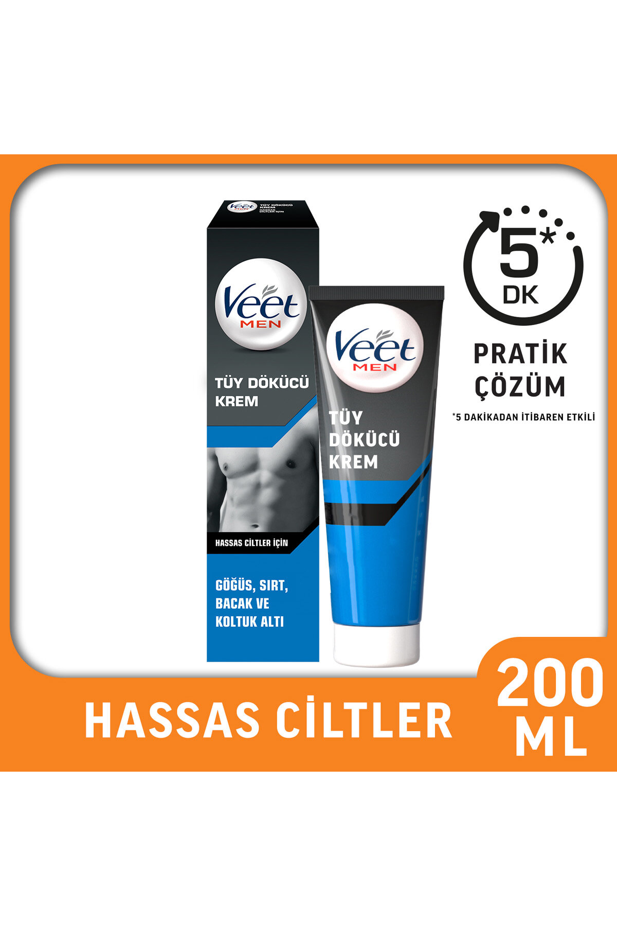 Veet Agda Krem 200Ml Men Hassas