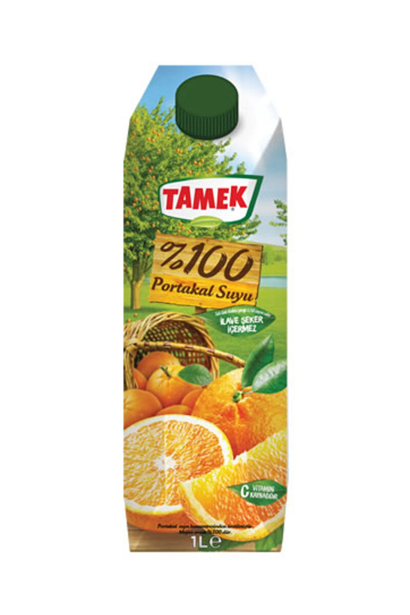 Tamek Meyve Suyu %100 Portakal 1 l