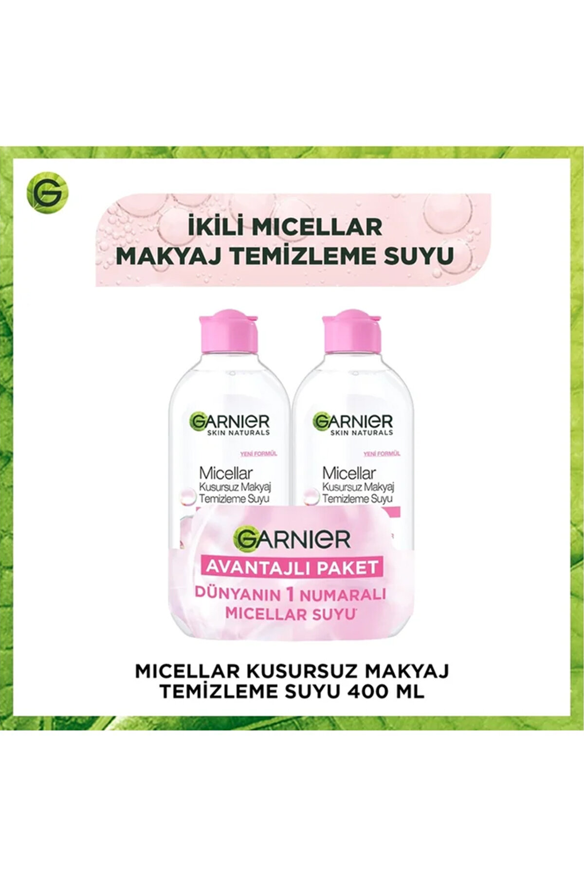 Garnier Micellar Kusursuz Makyaj Temizleme Suyu 400ML İkili Avantajlı Paket