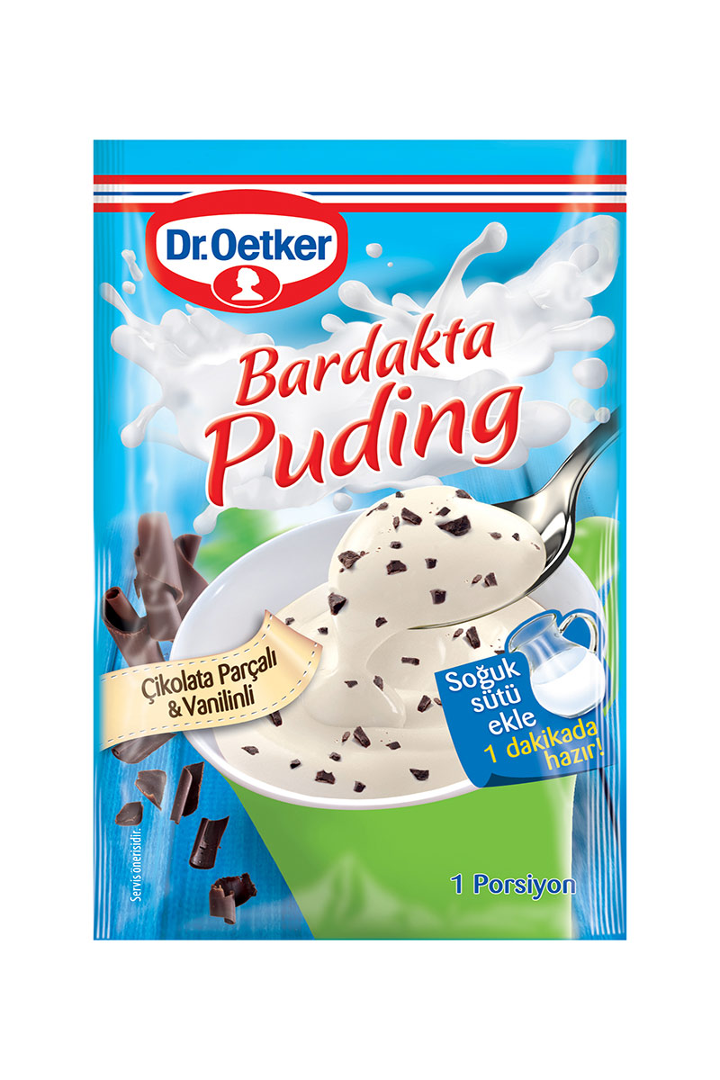 Dr.Oetker Bardakta Puding Çikolata Parçalı Vanilinli 34 g