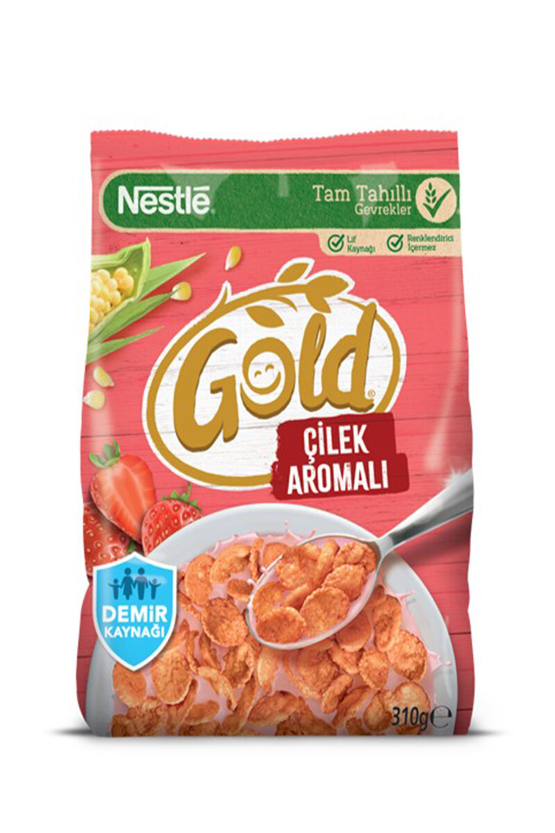 Nestle Gold Corn Flakes Çilekli Gevrek 310 G