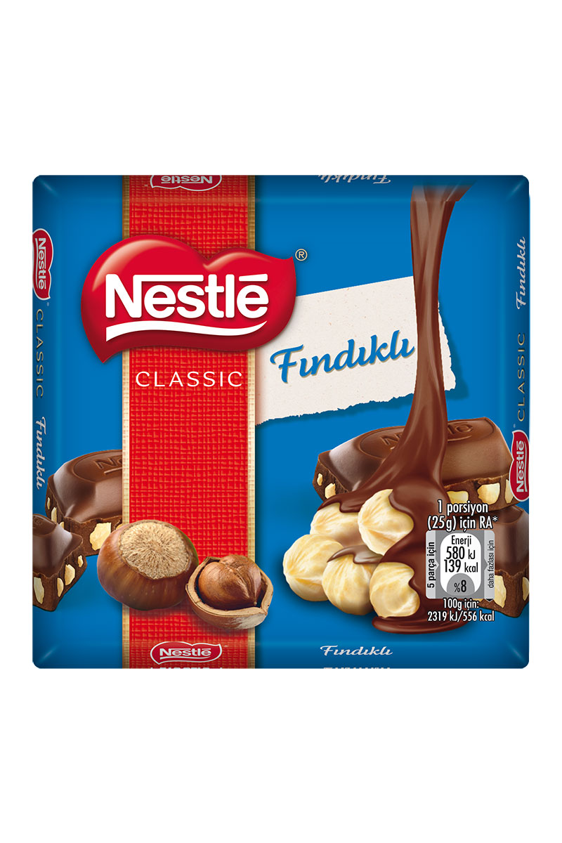 Nestle Klasik Sütlü Fındıklı Kare Çikolata 60 G