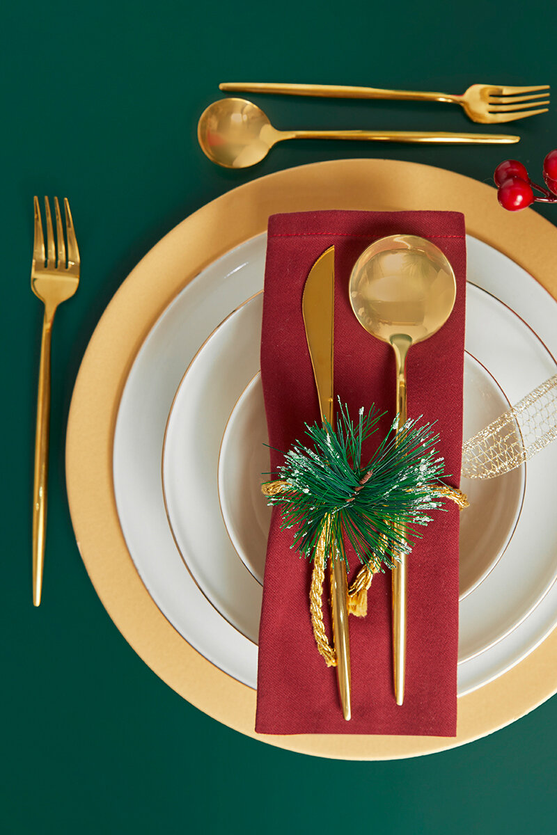 Ar Yıldız Versay Çatal Kaşık Bıçak Takımı 36 Parça Gold