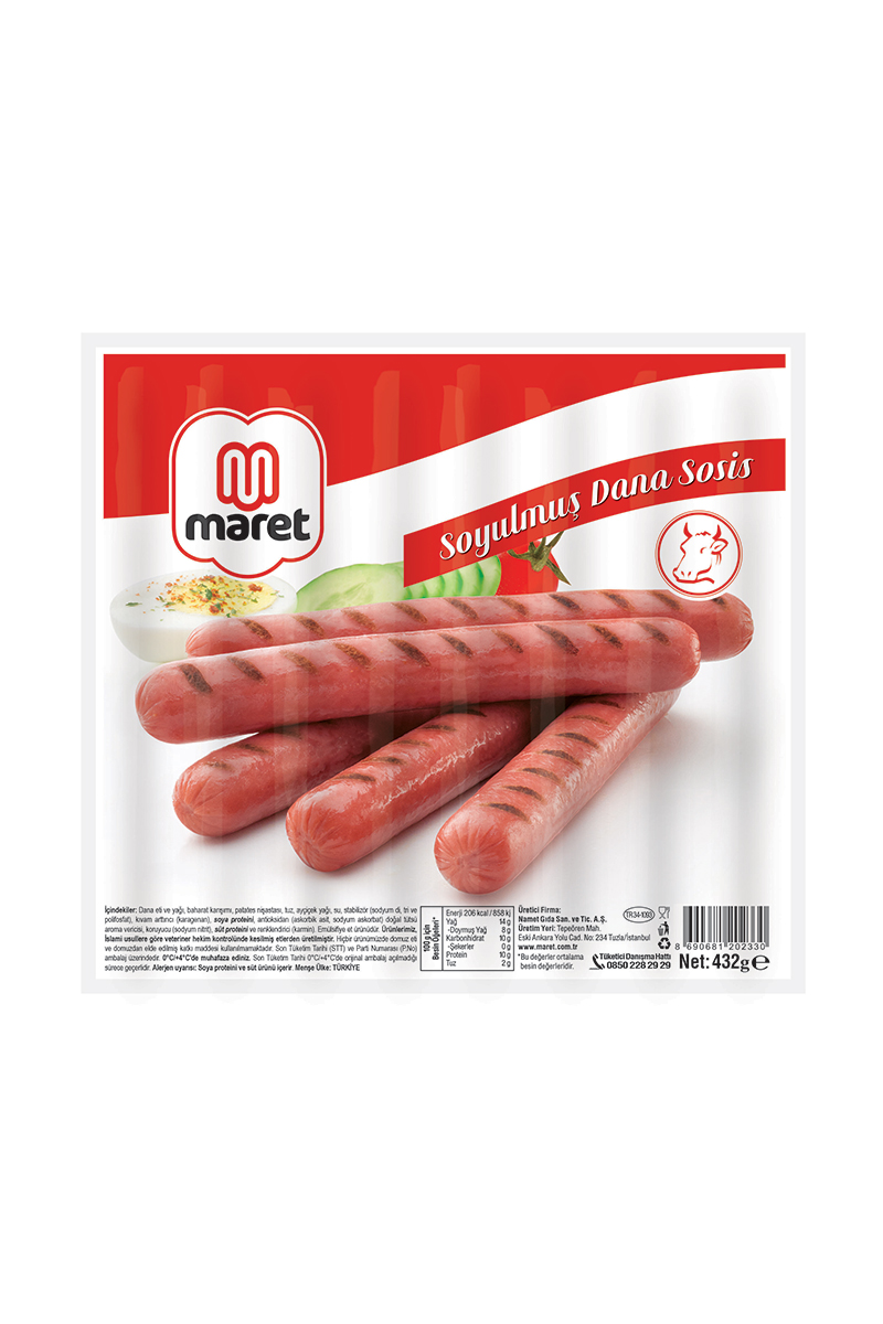 Maret 10' Lu Soyulmuş Dana Sosis 432 G