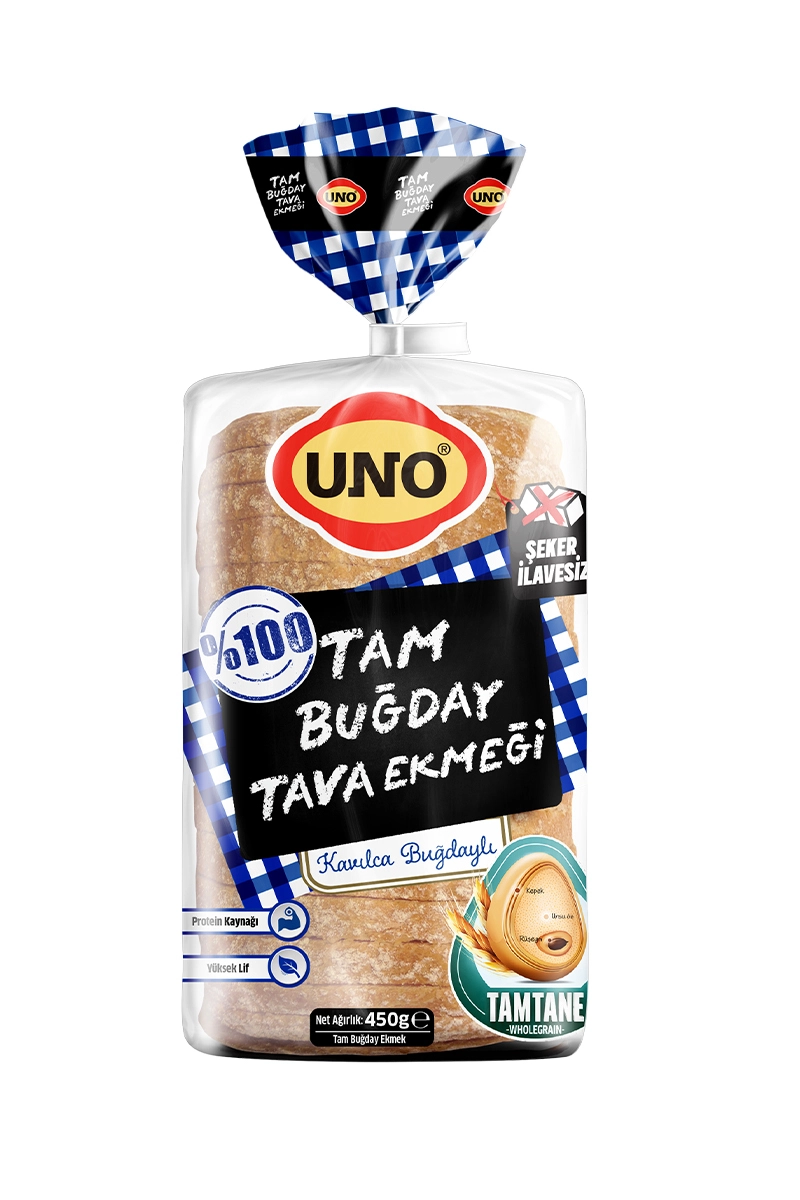 Uno Tam Buğday Tava Ekmeği Kavılca Buğdaylı 450 g