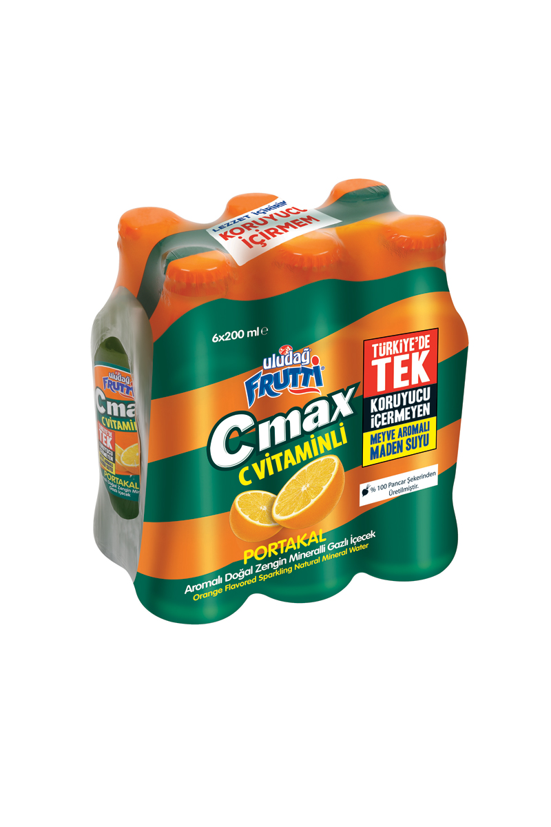Uludağ Frutti C-Max Portakal Aromalı Maden Suyu 6X200 ml