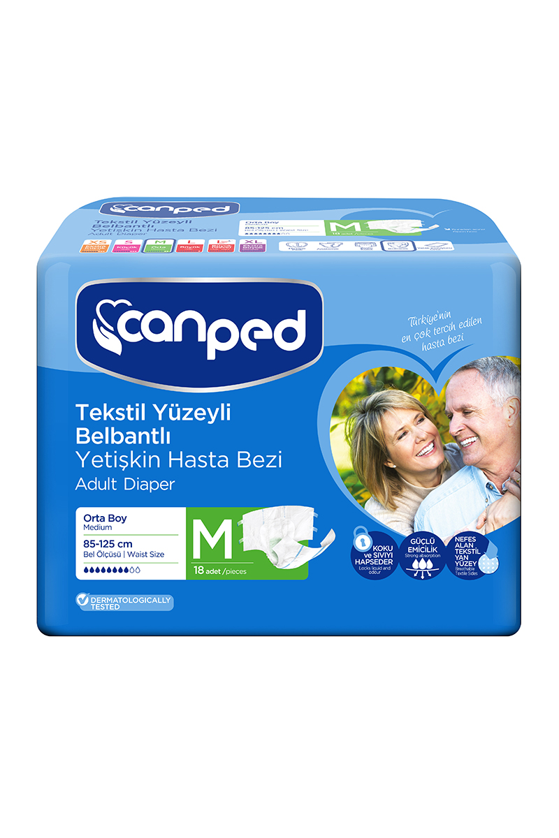 Canped Hasta Bezi Eko Belbantlı Orta Boy 18'li