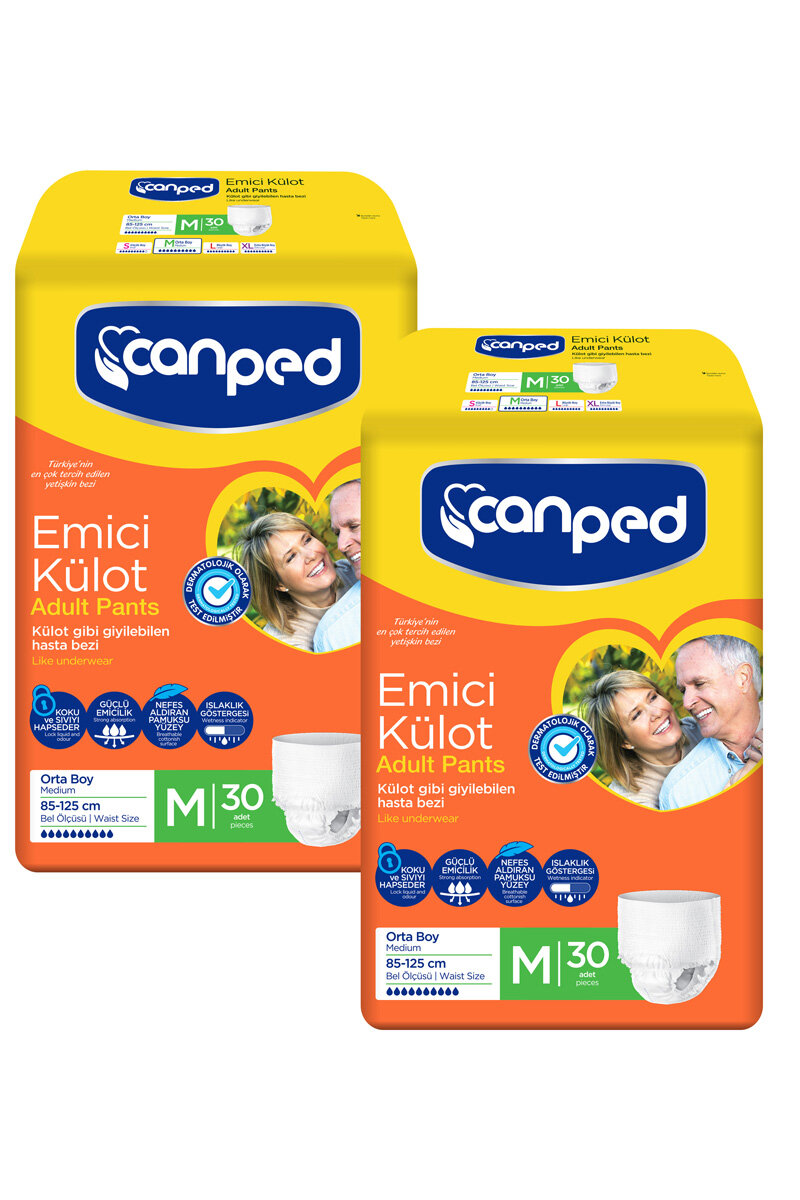 Canped Emici Külot 30x2'li Koli (Beyaz Paketlerle Gelecektir, Ürün İçeriği Renkli İle Aynıdır.)