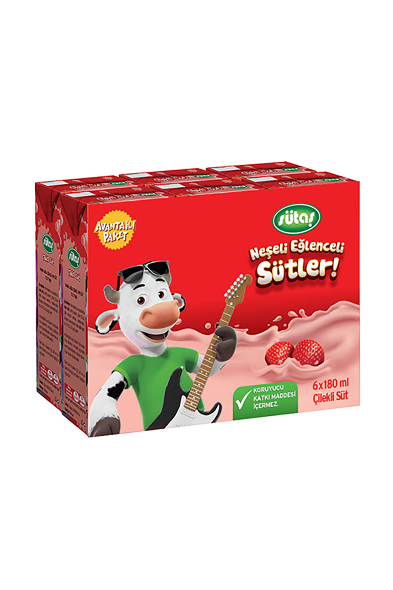 Sütaş Çilekli Süt 6x180 Ml