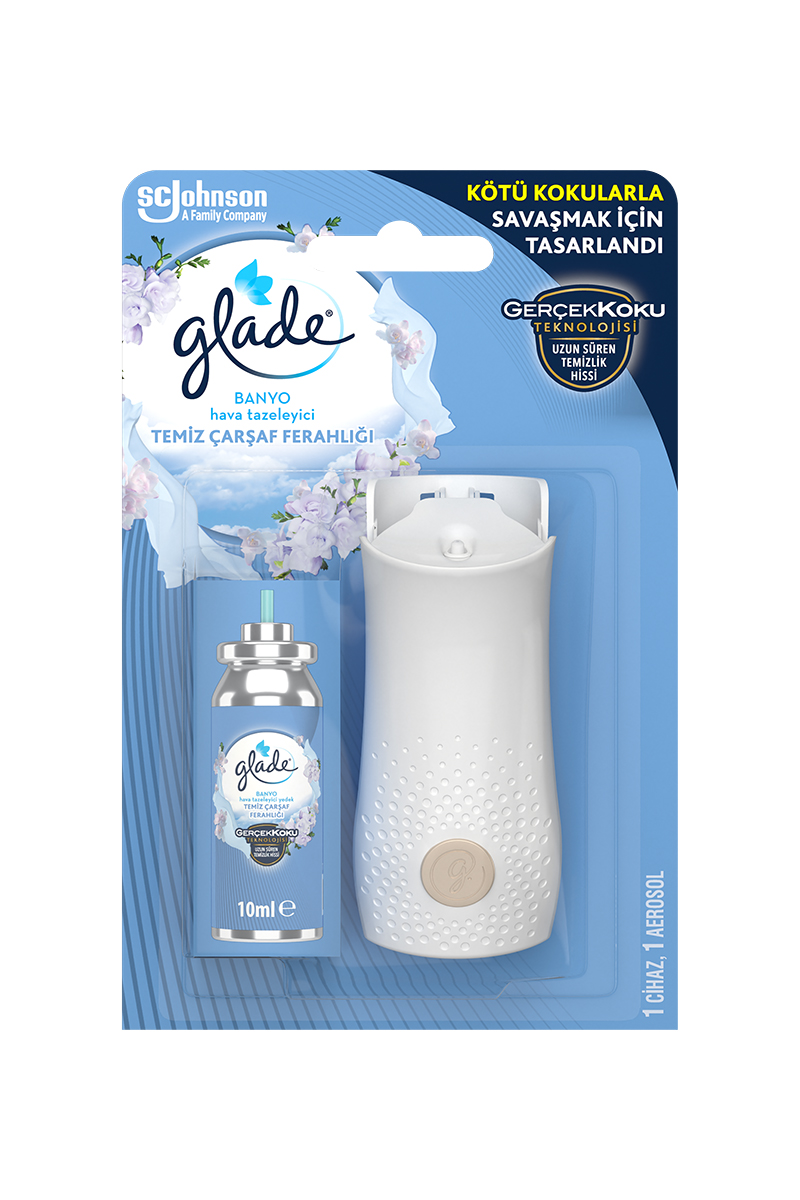 Glade Banyo Çarşaf Ferahlığı 10 ml + Cihaz