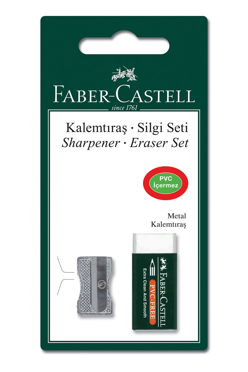 Faber Castell Metal Kalemtraş ve Silgi Seti