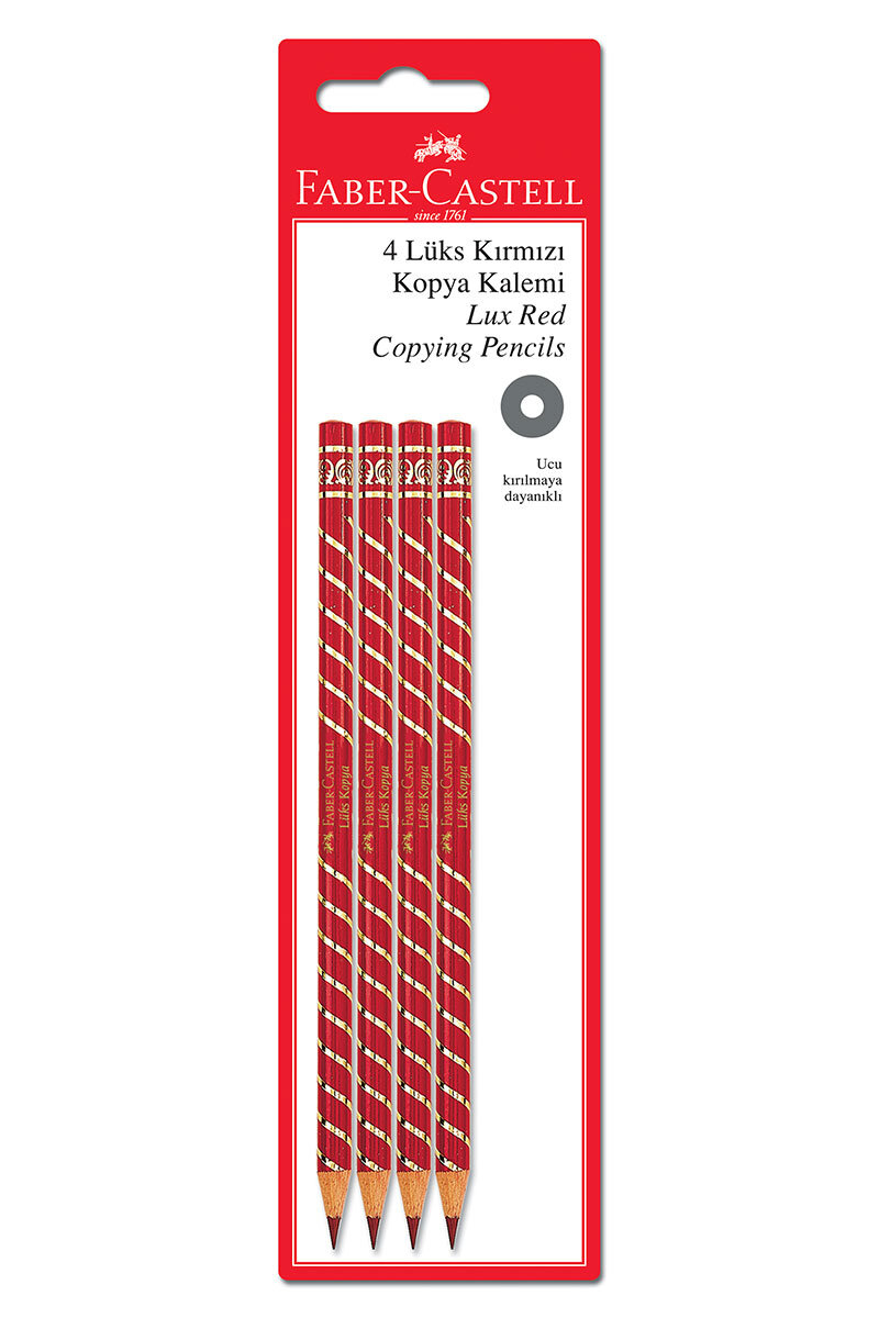 Faber Castell Lüks 4'lü Kırmızı Kopya Kalemi