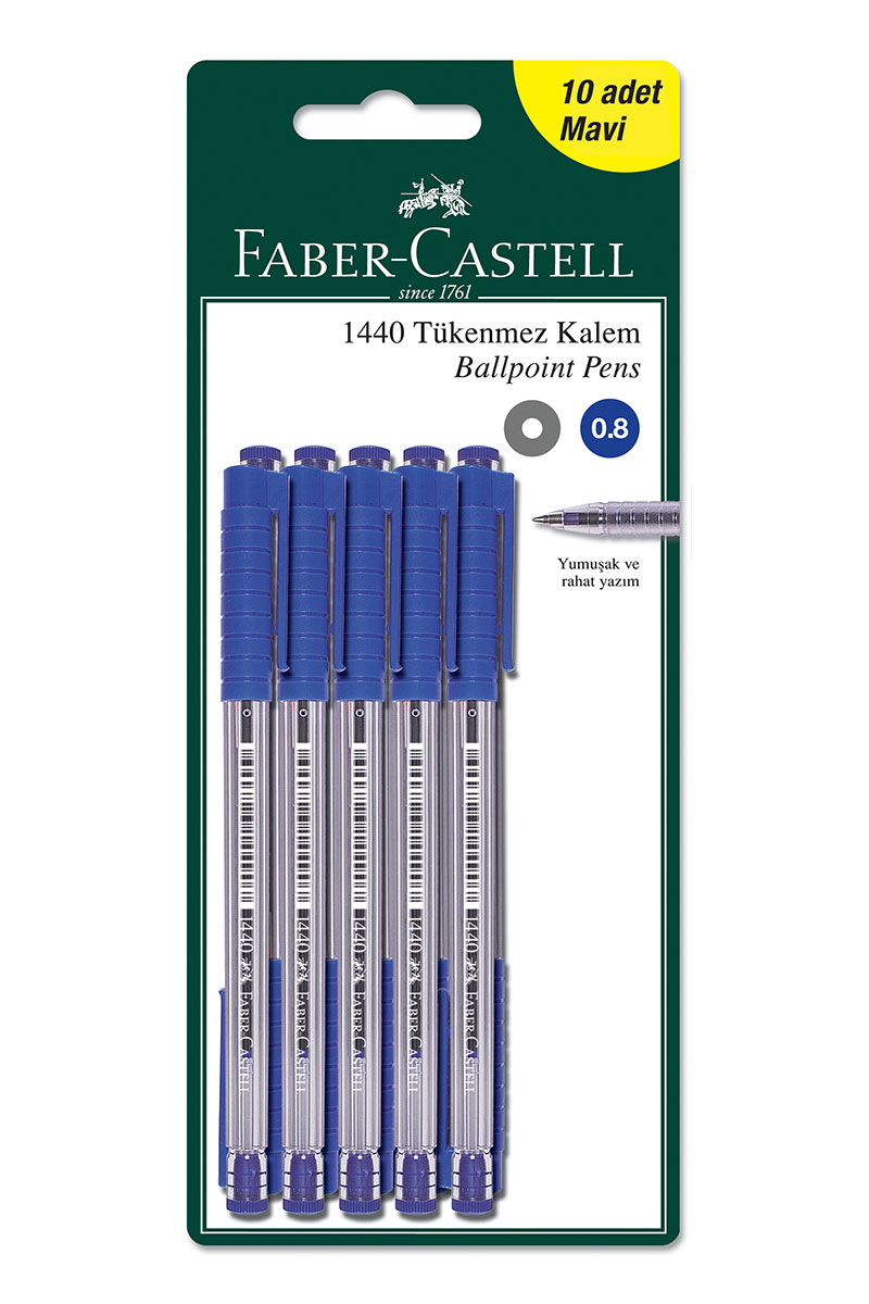 Faber Castell 10'lu Mavi Tükenmez Kalem