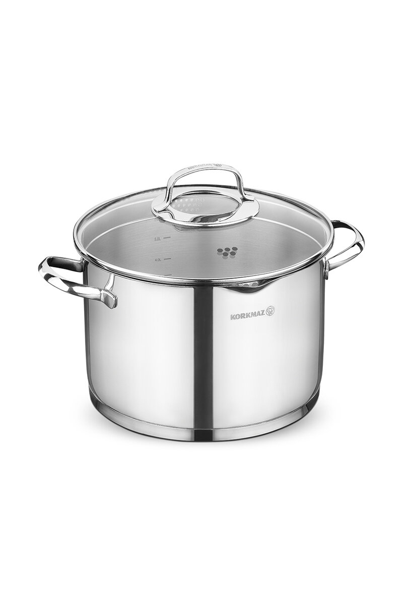 Korkmaz Steama Derin Çelik Tencere 24X16 cm