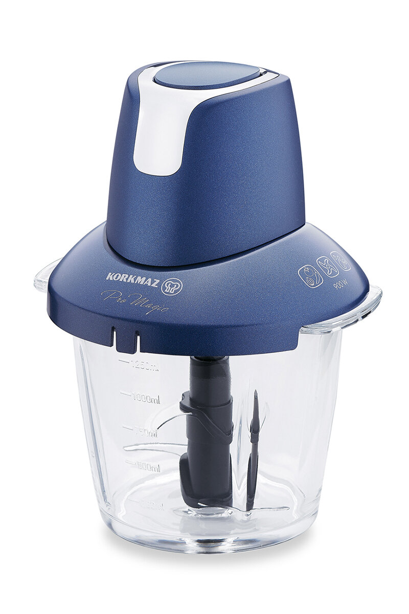 Korkmaz Pro Magic 4 Bıçaklı Azura/Krom Cam Doğrayıcı