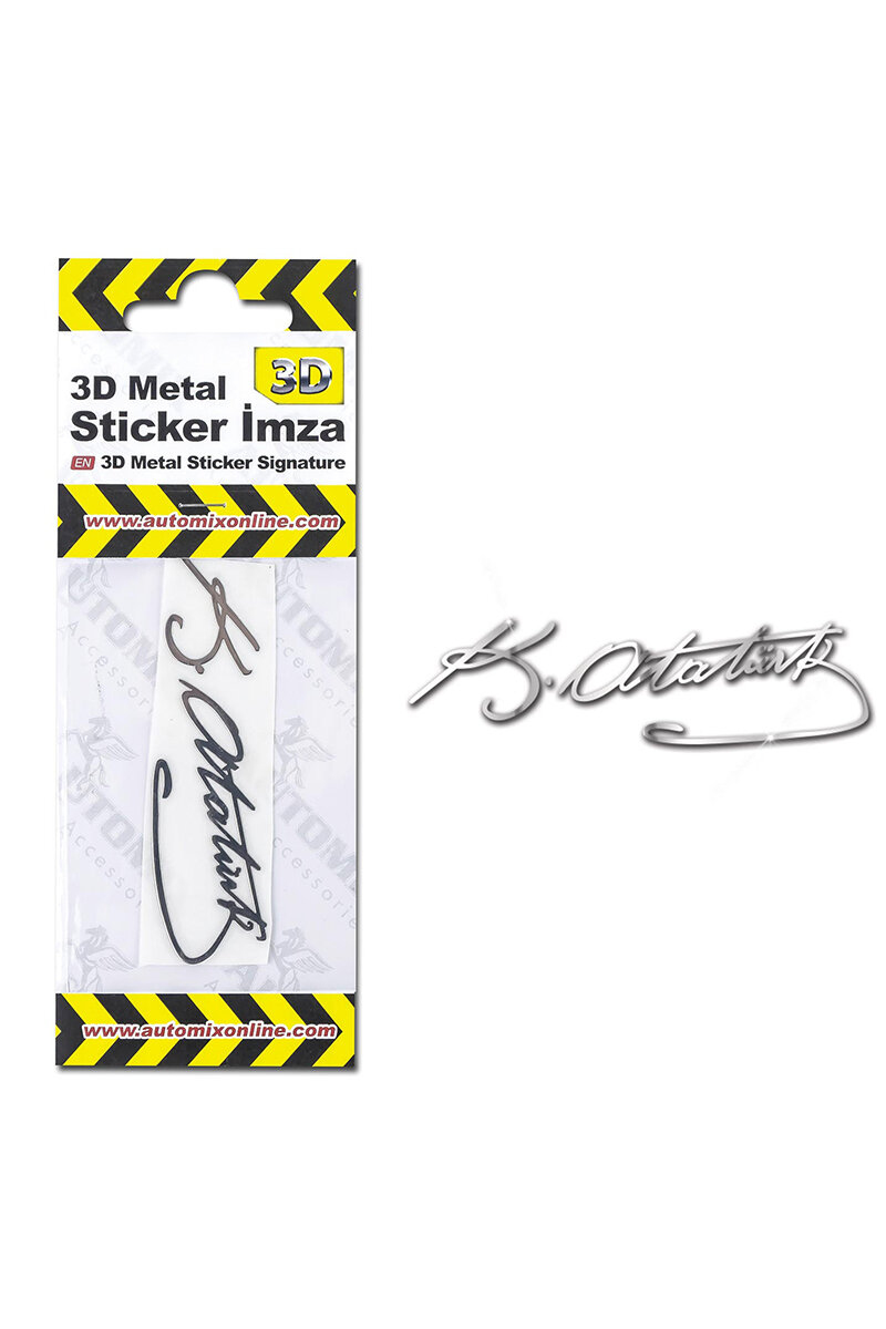 Automix 3D Metal Sticker Kemal Atatürk İmza