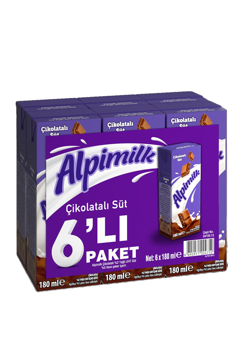 Alpimilk Çikolatalı Süt 6x180 Ml