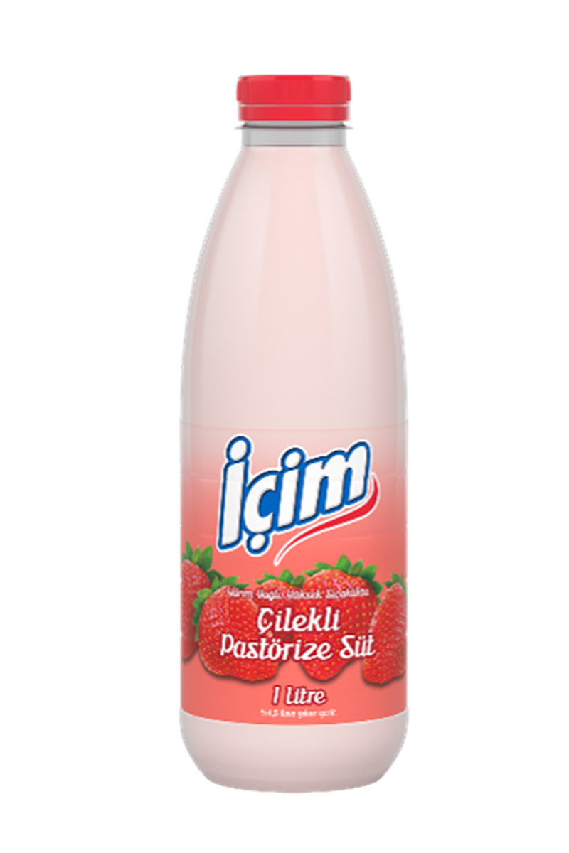 İçim Pastörize Yarım Yağlı Çilekli Süt 1 L